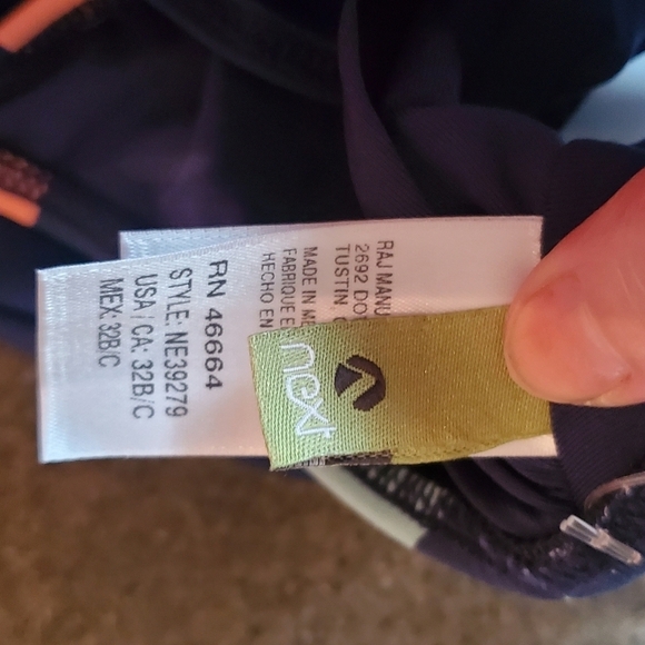 Next Double Up Tanktini Swim Top Sz. 32 B/C Stripe Impact Navy Top - Picture 10 of 12